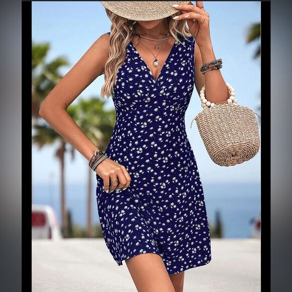Vintage Express Floral Polkadot Y2K Dress - Picture 1 of 6